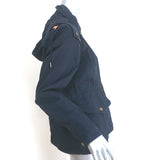 Burberry Brit Hooded Utility Jacket Navy Cotton Size Medium