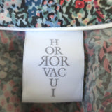 Horror Vacui Midi Dress Electra Scalloped Floral Print Cotton Size Medium