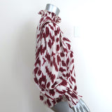 Isabel Marant Etoile Long Sleeve Blouse Yoshi Cream/Red Printed Silk Size 38 NEW