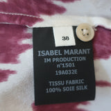 Isabel Marant Etoile Long Sleeve Blouse Yoshi Cream/Red Printed Silk Size 38 NEW