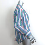 Frank & Eileen Eileen Button Down Shirt Multicolor Striped Linen Size Small NEW