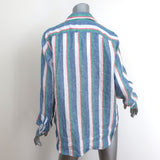 Frank & Eileen Eileen Button Down Shirt Multicolor Striped Linen Size Small NEW