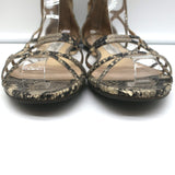 Jimmy Choo Sutri Snakeskin Flat Sandals Size 37.5