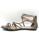 Jimmy Choo Sutri Snakeskin Flat Sandals Size 37.5