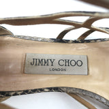 Jimmy Choo Sutri Snakeskin Flat Sandals Size 37.5