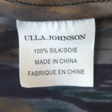 Ulla Johnson Blouse Blue/Multi Printed Silk Charmeuse Size 8 Long Sleeve Top