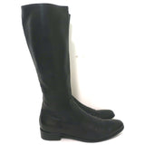 Prada Knee High Flat Boots Black Leather Size 37.5