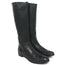 Prada Knee High Flat Boots Black Leather Size 37.5