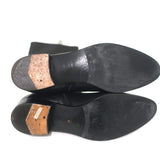 Prada Knee High Flat Boots Black Leather Size 37.5