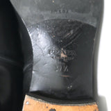 Prada Knee High Flat Boots Black Leather Size 37.5