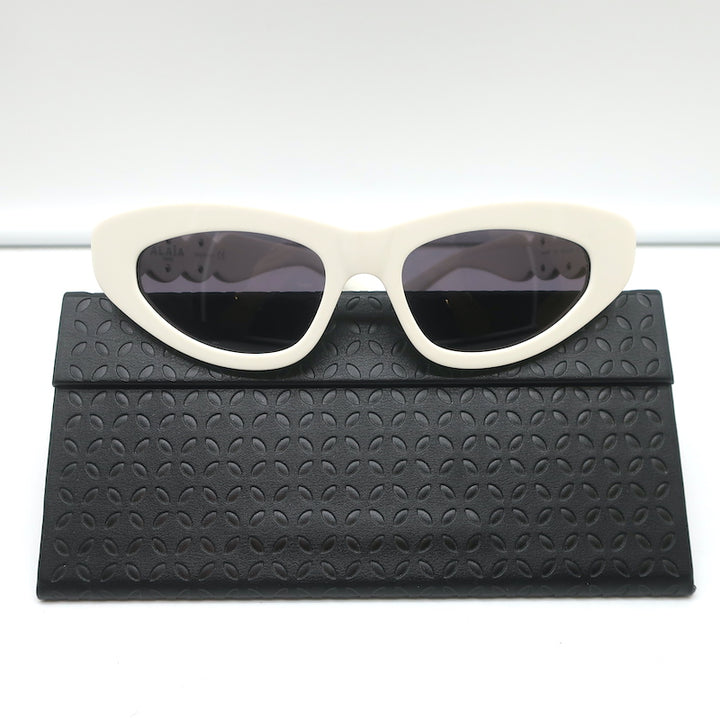 Alaia Scalloped Cat Eye Sunglasses White AA0058S 002