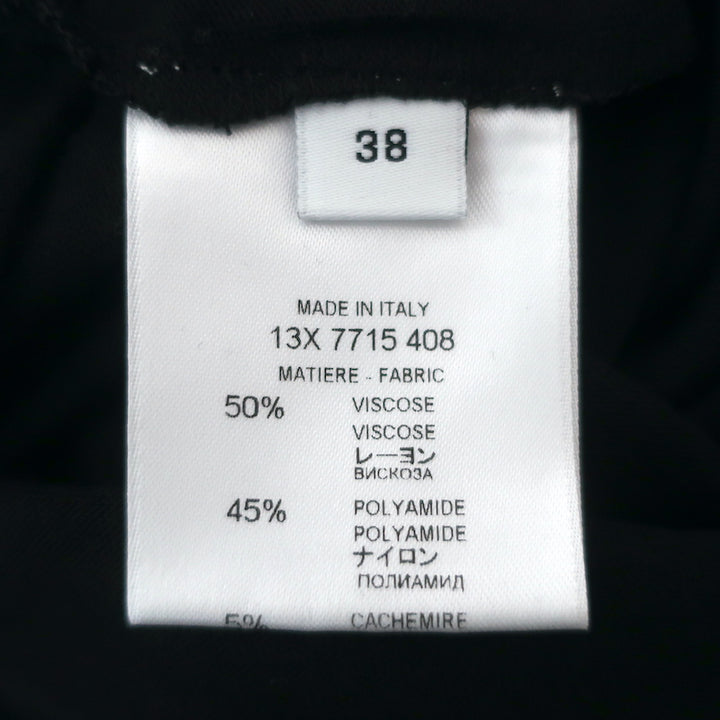 Givenchy Asymmetric Snap-Side Top Black Cashmere-Blend Jersey Size 38