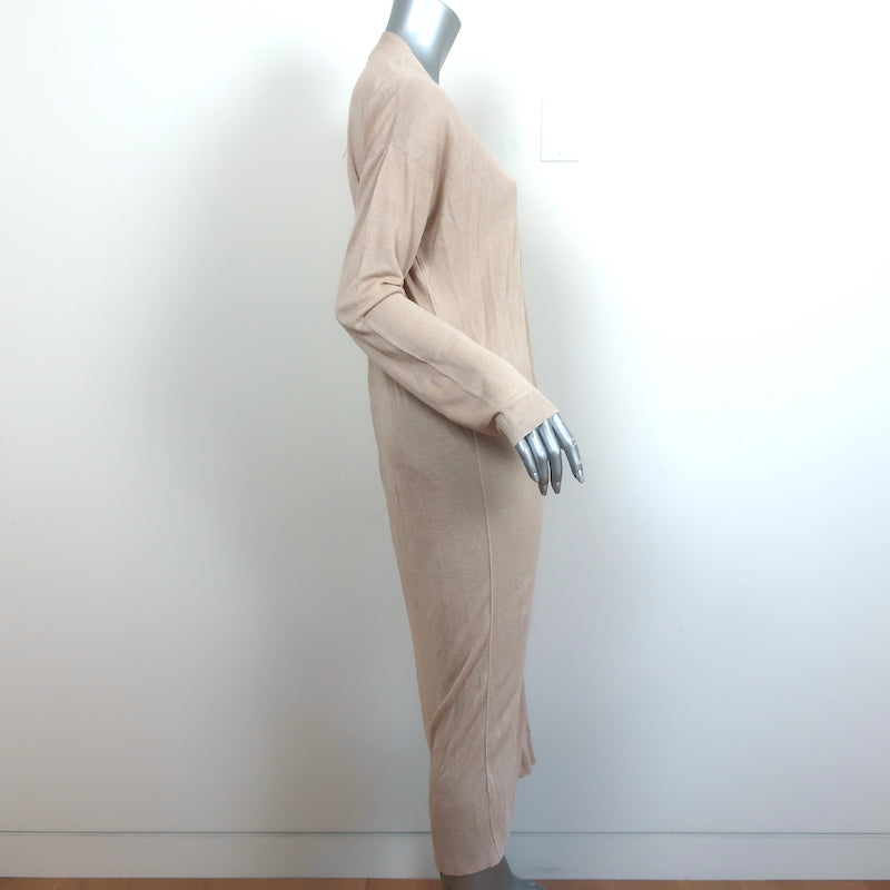 Theory Maxi Cardigan New Harbor Beige Linen-Blend Size Small Duster Sweater NEW