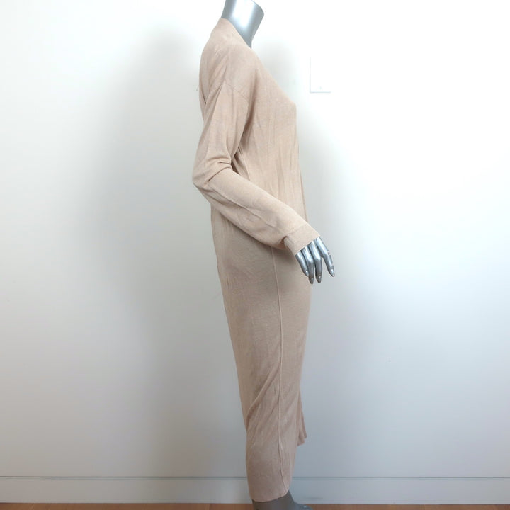Theory Maxi Cardigan New Harbor Beige Linen-Blend Size Small Duster Sweater NEW