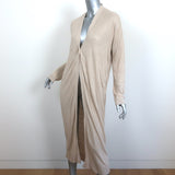 Theory Maxi Cardigan New Harbor Beige Linen-Blend Size Small Duster Sweater NEW