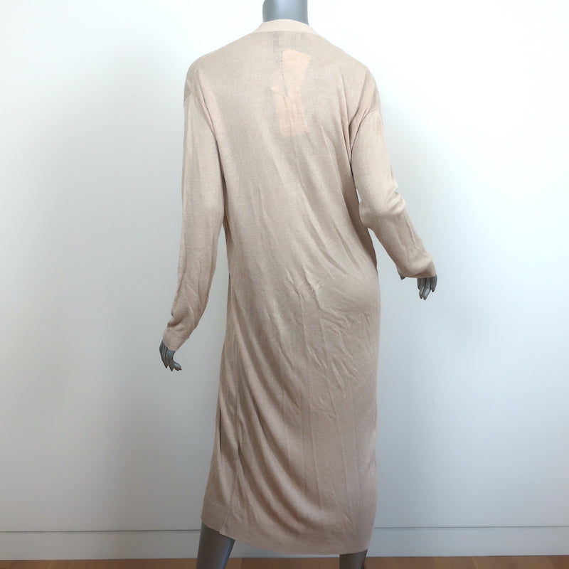 Theory Maxi Cardigan New Harbor Beige Linen-Blend Size Small Duster Sweater NEW