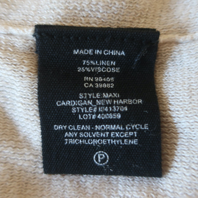 Theory Maxi Cardigan New Harbor Beige Linen-Blend Size Small Duster Sweater NEW