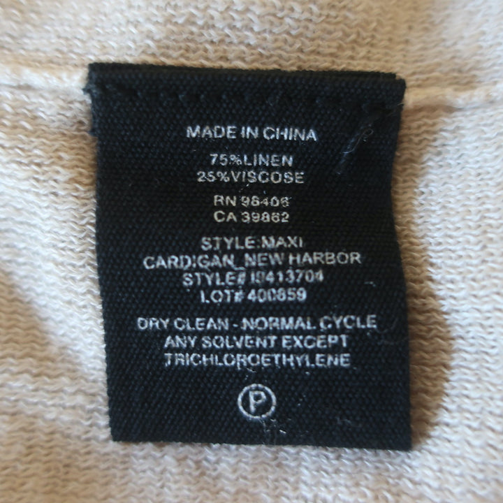 Theory Maxi Cardigan New Harbor Beige Linen-Blend Size Small Duster Sweater NEW