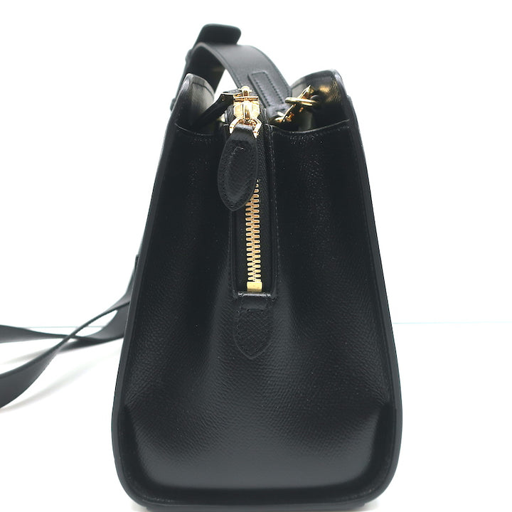 Salvatore Ferragamo Today Small Satchel Black Pebbled Leather Crossbody NEW