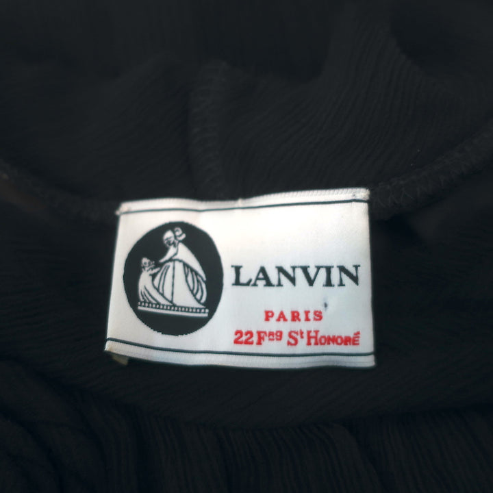 Lanvin Rosette-Embellished Top Black Chiffon Size Small Sleeveless Blouse