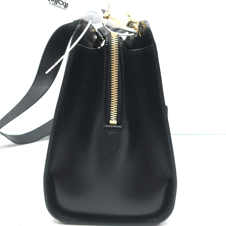 Salvatore Ferragamo Today Small Satchel Black Pebbled Leather Crossbody NEW