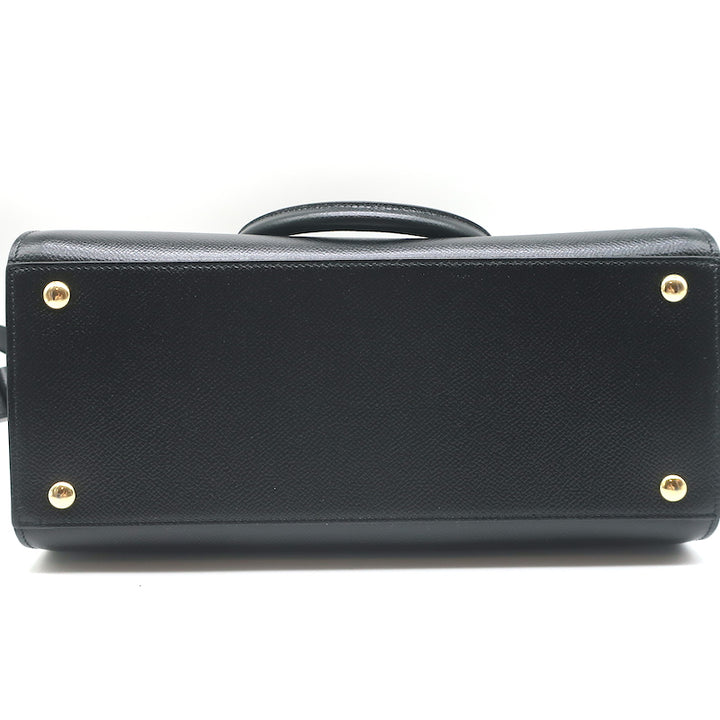Salvatore Ferragamo Today Small Satchel Black Pebbled Leather Crossbody NEW