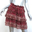 Ulla Johnson Tiered Mini Skirt Brown/Red Printed Ruffled Cotton Size 4