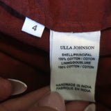 Ulla Johnson Tiered Mini Skirt Brown/Red Printed Ruffled Cotton Size 4