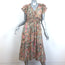 Ulla Johnson Midi Dress Cicely Metallic Floral Print Cotton-Silk Size 4