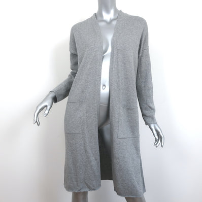 Eileen Fisher Long Cardigan Gray Peruvian Cotton-Blend Size Petite Medium
