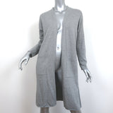 Eileen Fisher Long Cardigan Gray Peruvian Cotton-Blend Size Petite Medium