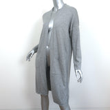 Eileen Fisher Long Cardigan Gray Peruvian Cotton-Blend Size Petite Medium