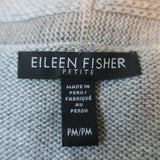 Eileen Fisher Long Cardigan Gray Peruvian Cotton-Blend Size Petite Medium