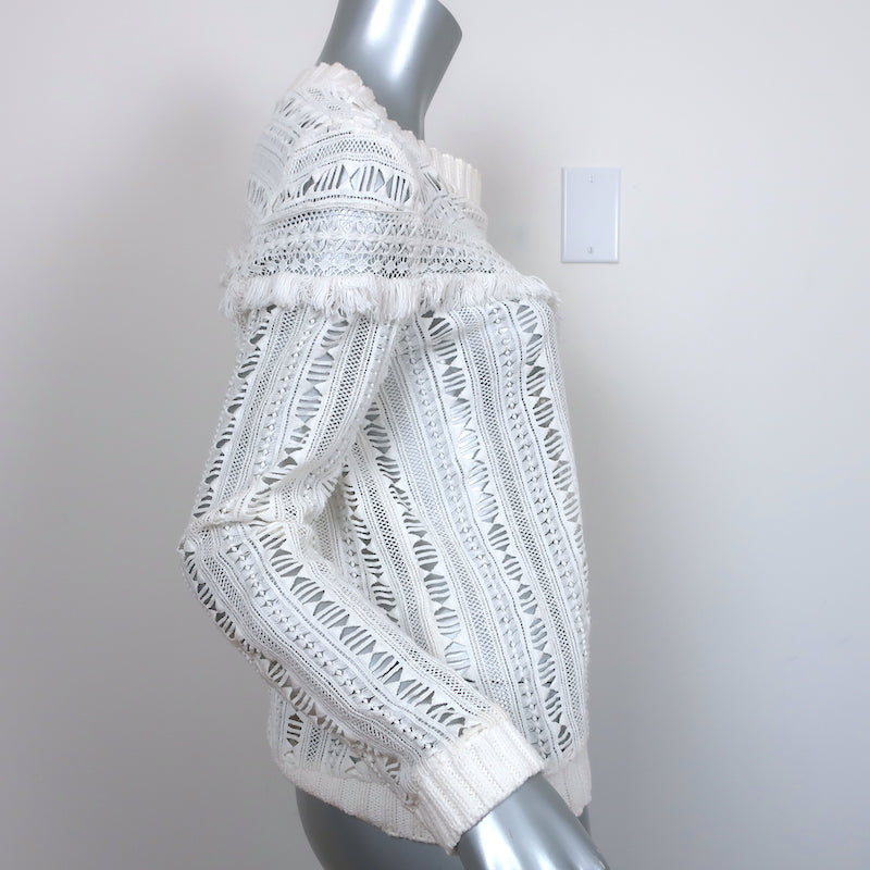 SEA New York SEA Fringe-Trim sweater Small, clasp