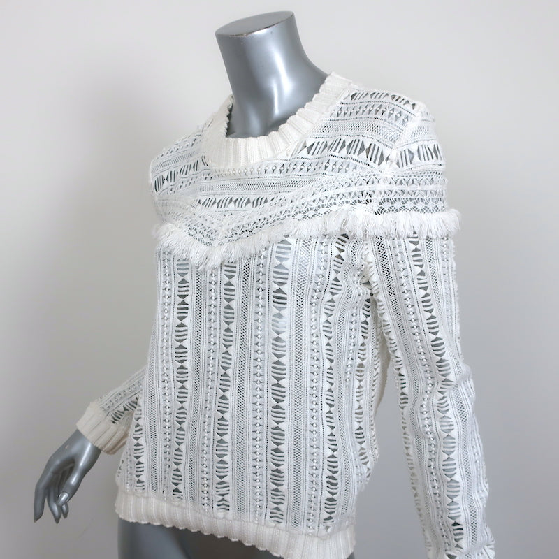 SEA New York SEA Fringe-Trim sweater Small, back