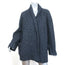 Isabel Marant Etoile Open Front Oversize Jacket Navy Wool-Blend Tweed Size 34