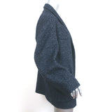 Isabel Marant Etoile Open Front Oversize Jacket Navy Wool-Blend Tweed Size 34