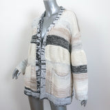 Lamberto Losani Cardigan Cotton-Blend Melange Knit Size 42 Open Front Sweater