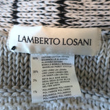 Lamberto Losani Cardigan Cotton-Blend Melange Knit Size 42 Open Front Sweater