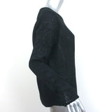 Transit Par-Such Sweater Navy/Black Cotton-Blend Marled Knit Size 4