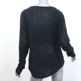 Transit Par-Such Sweater Navy/Black Cotton-Blend Marled Knit Size 4