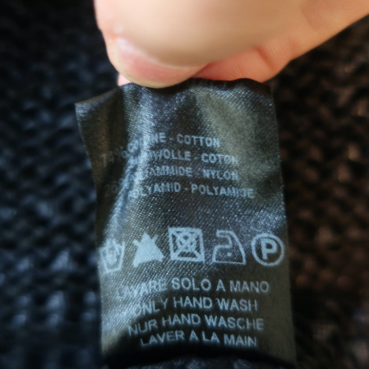 Transit Par-Such Sweater Navy/Black Cotton-Blend Marled Knit Size 4