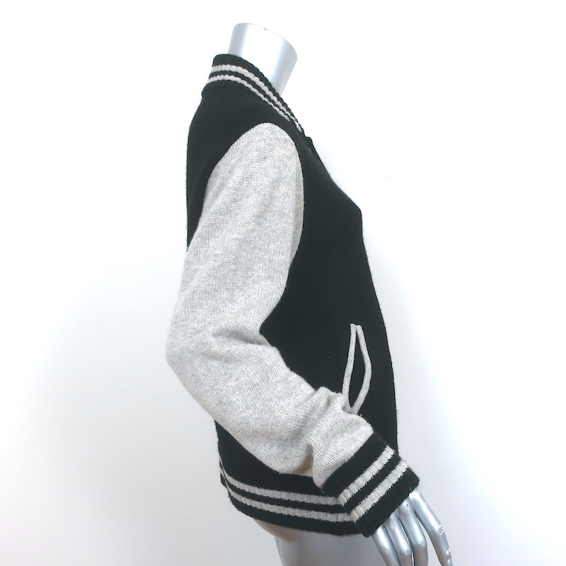 Marc Jacobs Varsity Sweater Jacket Black/Gray Wool-Cashmere Size Small