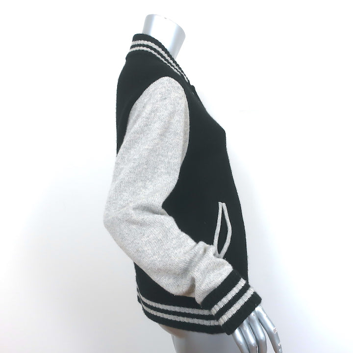 Marc Jacobs Varsity Sweater Jacket Black/Gray Wool-Cashmere Size Small