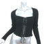 I.AM.GIA Portia Lace-Up Long Sleeve Corset Top Black Ribbed Cotton Size Small