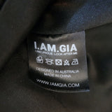 I.AM.GIA Portia Lace-Up Long Sleeve Corset Top Black Ribbed Cotton Size Small