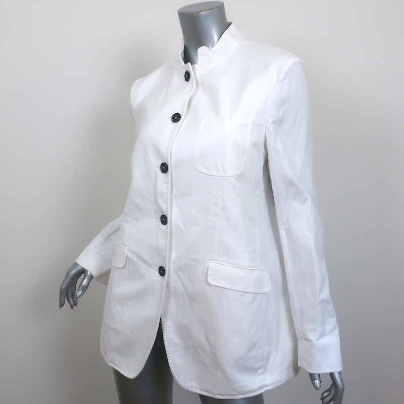 Massimo Alba Hong Kong Jacket White Cotton-Linen Size Large
