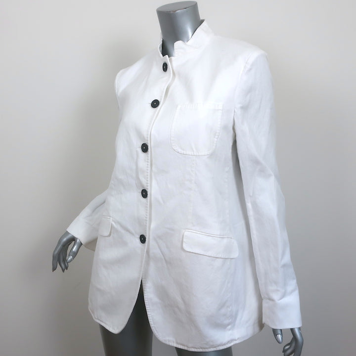 Massimo Alba Hong Kong Jacket White Cotton-Linen Size Large