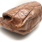 Giorgio Armani Crocodile Bucket Bag Brown Medium Shoulder Bag