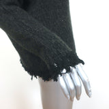 Lamberto Losani Frayed Knit Pullover Sweater Charcoal Cashmere-Silk Size Medium